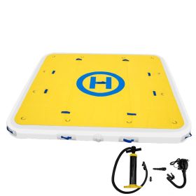 VEVOR Inflatable Dock Floating Platform, 8 x 8 ft, 3-5 Person Capacity, 6 inches Thick, Swim Dock with Hand Pump, Electric Air Pump & Storage Bag