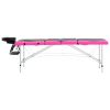 4-Zone Foldable Massage Table Aluminum Black and Pink