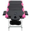 4-Zone Foldable Massage Table Aluminum Black and Pink