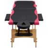 Foldable Massage Table 2 Zones Wood Black and Pink