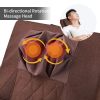 chaFull massage function-Air pressure-Comfortable Relax Rocking Chair;  Lounge Chair Relax Chair with Cotton Fabric Cushion Brown