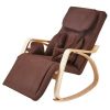 chaFull massage function-Air pressure-Comfortable Relax Rocking Chair;  Lounge Chair Relax Chair with Cotton Fabric Cushion Brown