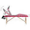 Foldable Massage Table 4 Zones Wood Black and Pink