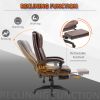 High Back Massage Office Chair with 6-Point Vibration, 5 Modes, Executive Chair, PU Leather Swivel Chair with Reclining Back, and Retractable Footrest