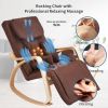 chaFull massage function-Air pressure-Comfortable Relax Rocking Chair;  Lounge Chair Relax Chair with Cotton Fabric Cushion Brown