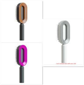 Self Cleaning Hair Brush For Women One-key Cleaning Hair Loss Airbag Massage Scalp Comb Anti-Static Hairbrush (Option: Set K)