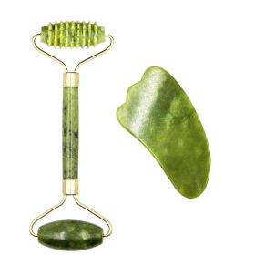 Natural Jade Face Massager Gua Sha Stone Face Guasha Masaje Facial Board Acupoint Eye Care SPA Massager Tool massage visage (Color: C Set)