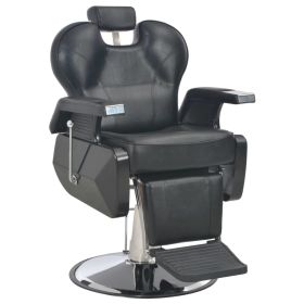 Barber Chair Black 28.3"x26.8"x38.6" Faux Leather (Color: Black)