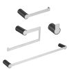 Novel style 4 Pieces Bathroom Hardware Accessories Set Towel Bar Towel Holder Robe Hook Toilet Paper Holder Stainless Steel