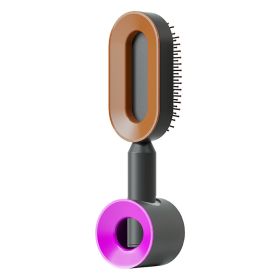 Self Cleaning Hair Brush For Women One-key Cleaning Hair Loss Airbag Massage Scalp Comb Anti-Static Hairbrush (Option: Black gold Set)